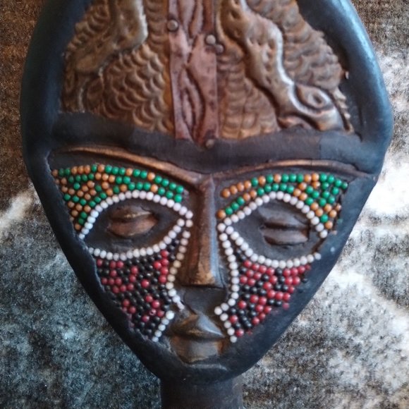 Handcrafted African Head Art Piece - Picture 3 of 7